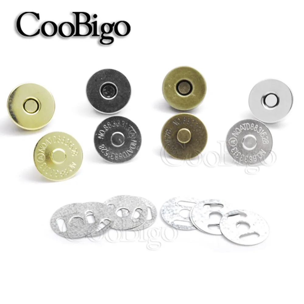 10 sets silver sew on magnetic snap fermoirs pour sacs à main ou sacs