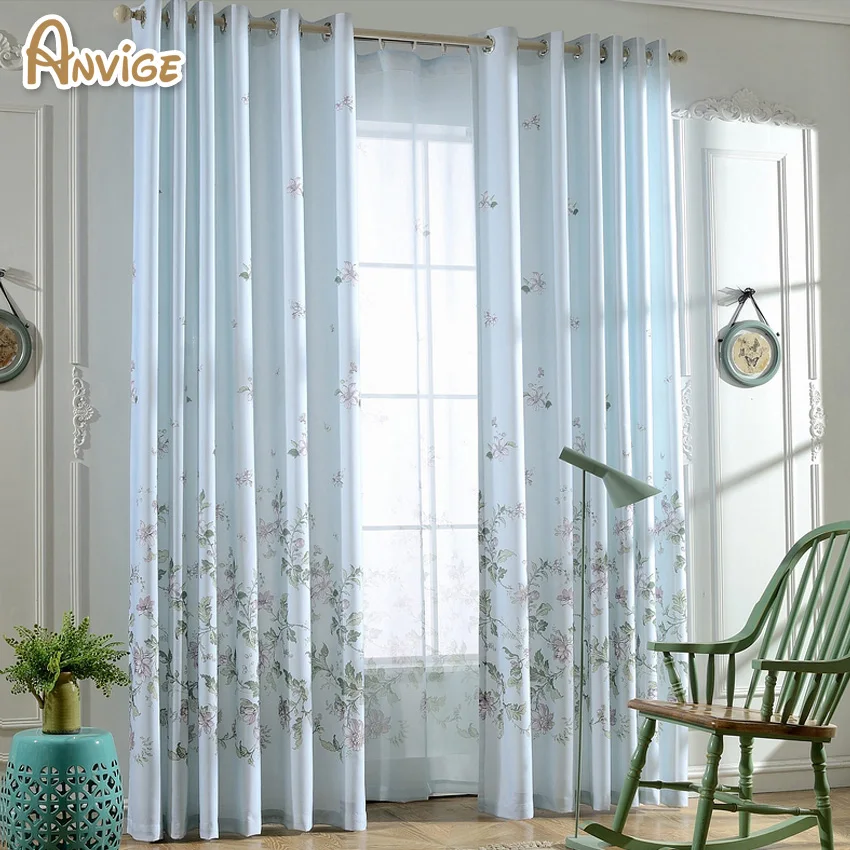 Printed Half Blackout Curtains for Bedroom Window Curtains for Living