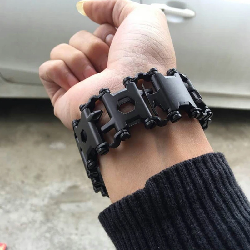 Outdoor Stainless Steel Wearable Bracelet Tools Multifunction Screwdriver 29 kinds Function EDC Emergency Gadget Outdoor Stainless Steel Wearable Bracelet Tools Multifunction Screwdriver 29 kinds Function EDC Emergency Gadget