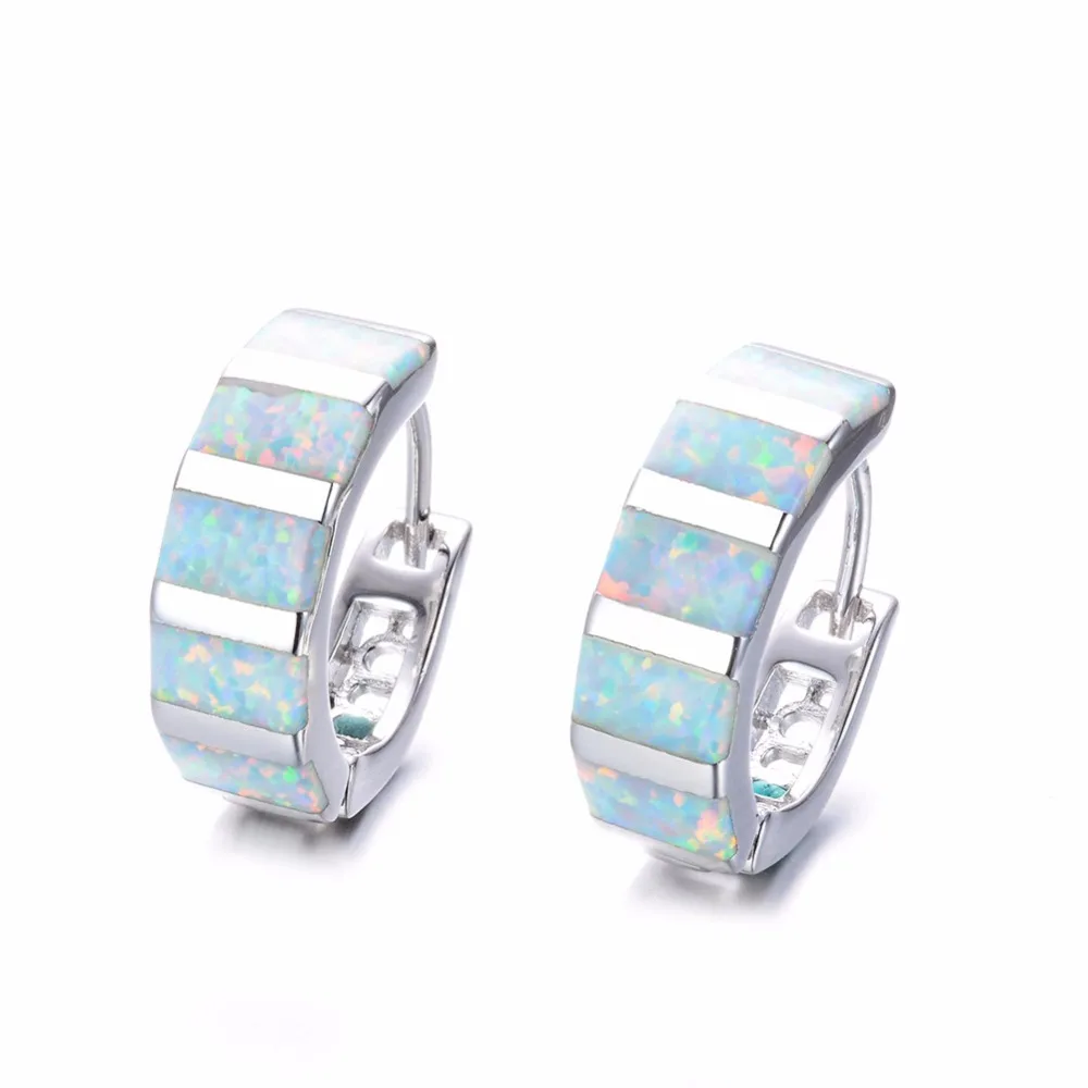 Perfect S925 Sterling Silver Filled White/Blue/Mix Fire Opal Clip