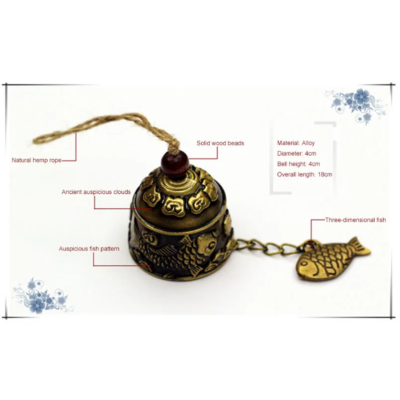 1pc Antique Dragon Fish Wind Chime Fengshui Bell Good Luck Bless Chinese Traditional Decoration Car Door Bed Hanging Bell WB0027 1pc Antique Dragon Fish Wind Chime Fengshui Bell Good Luck Bless Chinese Traditional Decoration Car Door Bed Hanging Bell WB0027