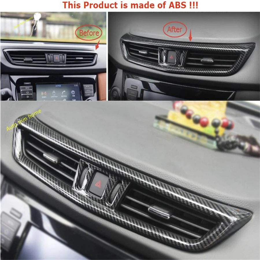 

Lapetus Middle Air Condition AC Outlet Vent Molding Garnish Cover Trim Matte Carbon Fiber ABS For Nissan Qashqai J11 2014 - 2019