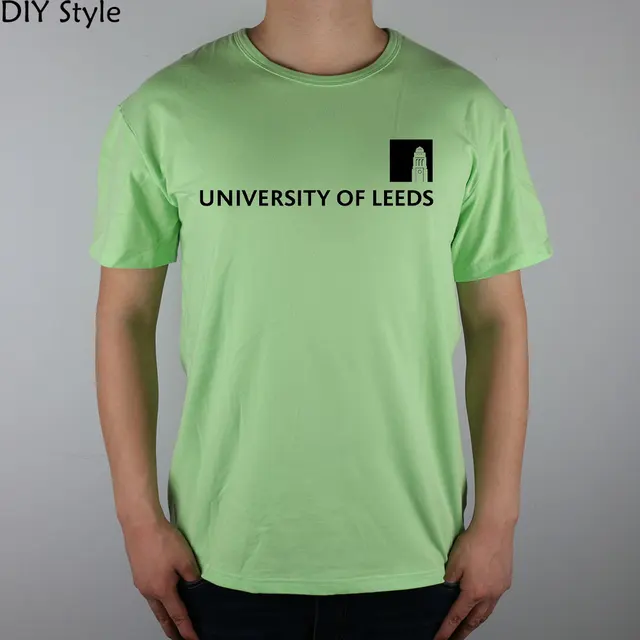 England UK universities LEEDS UNIVERSITY T shirt Top Lycra Cotton Men T