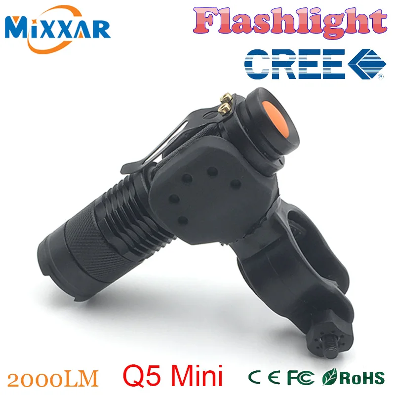 ZK30 LED Bicycle Light 2000 Lumens Flashlight 3 Mode CRE E Q5 LED Cycling Front Light Bike lights Lamp Torch Waterproof Zoomable