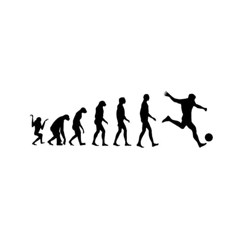 16.4*5CM Personalized Custom Human Evolution Football Vinyl Car Decals Black/Silver C7-0189 | Автомобили и мотоциклы