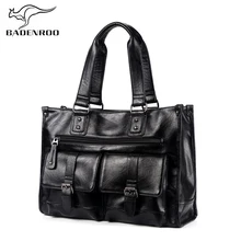 Badenroo вместительные Кожаные мужские сумки с несколькими карманами, мужские ретро повседневные дорожные сумки, брендовые деловые сумки высокого качества