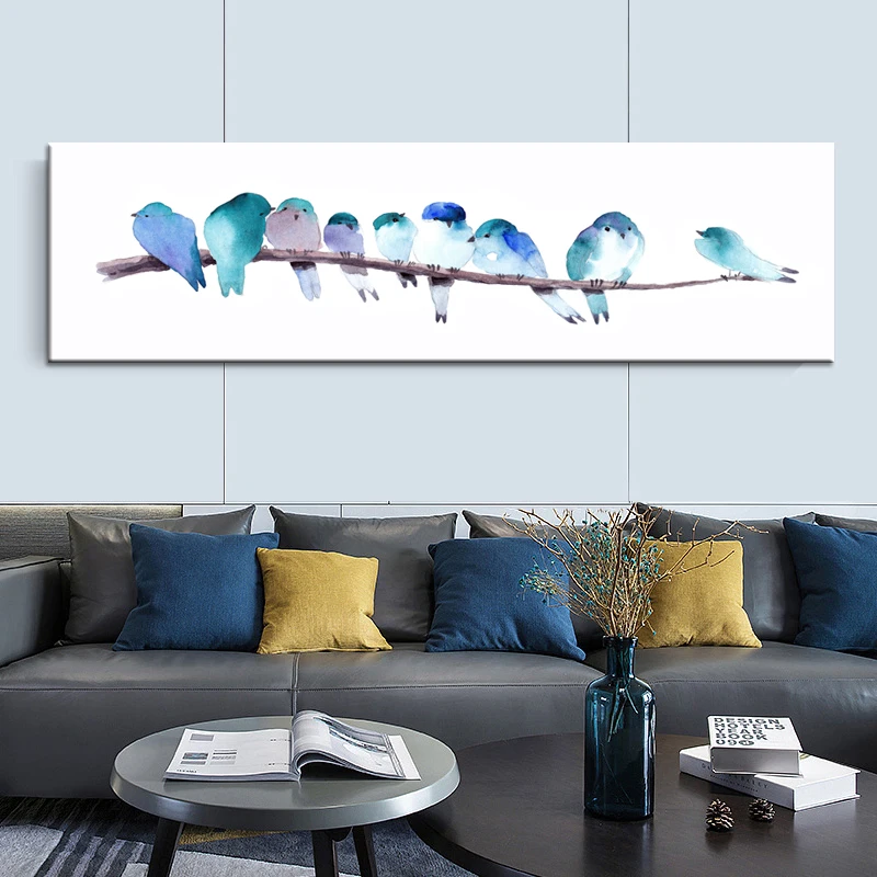 

Birds On A Wire Artwork Canvas Art Print Painting Poster Wall Pictures For Living Room Home Decorative Decor Frame