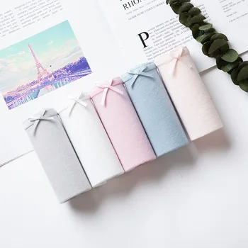 

High quality 5Pcs/lot Hot Sale Fashion Women Underwear Pure color Panties Intimates Breathable briefs