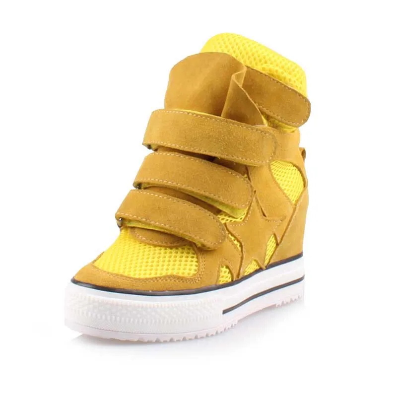 black blue 2017 white Pink La red Cuñas Respirable Altos De Zapatos Split Moda Altura Cuero yellow Ocultos Cómodo Botas Alto Nueva gray Casuales Aumento Tacones pwApHq