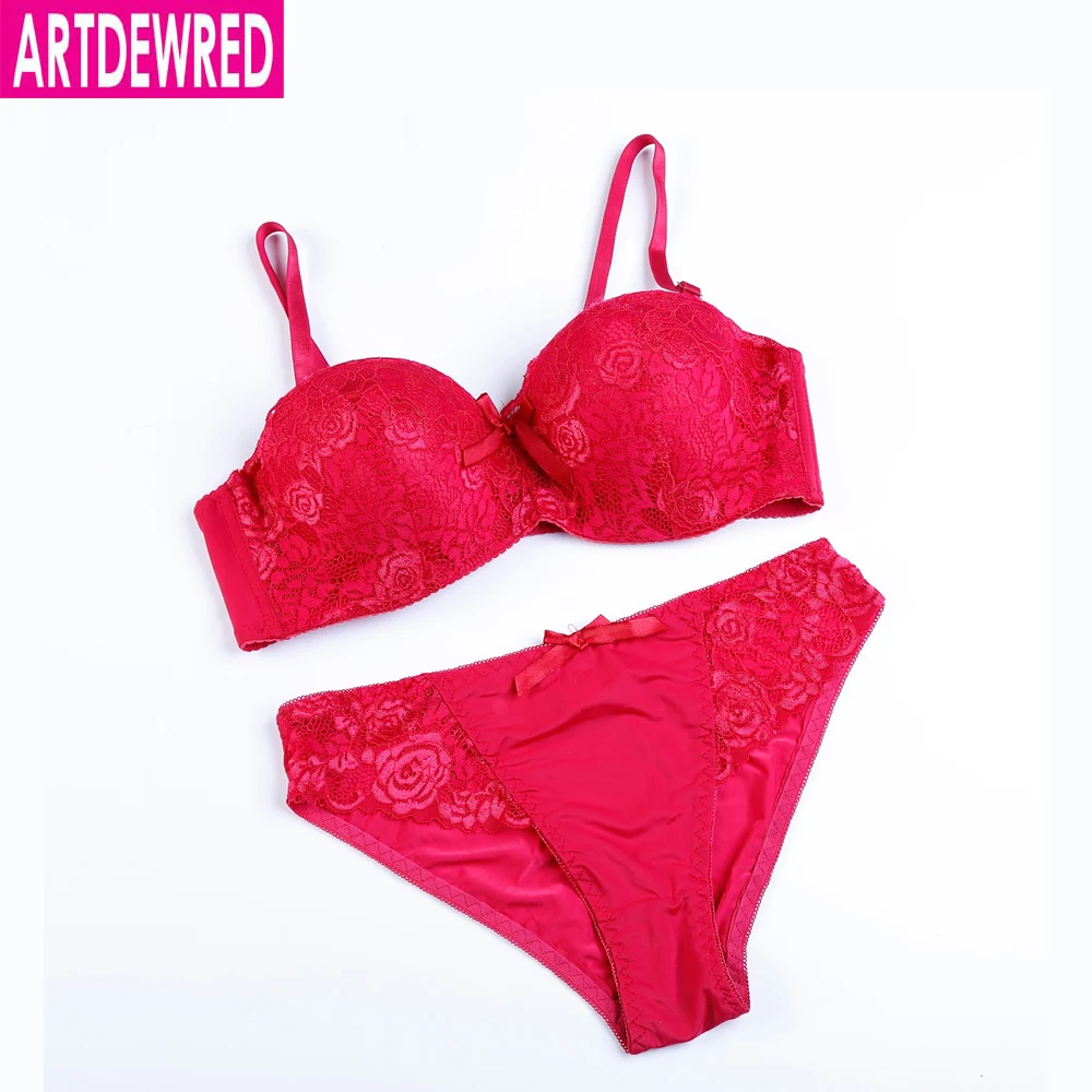 Artdewred Sexy Push Up Bra Briefs Set Romantic Lace -6883