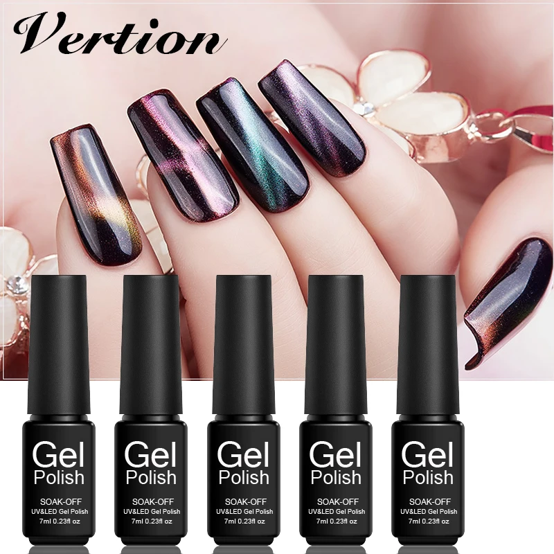 

Verntion Temperature Change 5d Cat Eye Gel Nail Polish UV LED Lamp Permanent UV Varnish Long Lasting Magnetic Glitter Gel Polish
