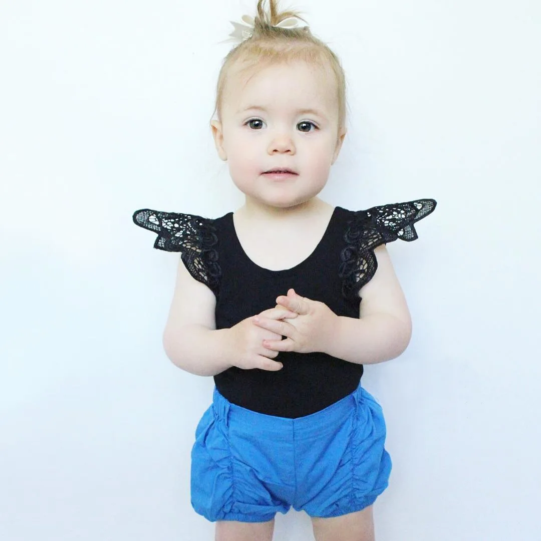 Sweet Baby girl T shirt summer Cotton toddler infant girls Vest Wing T