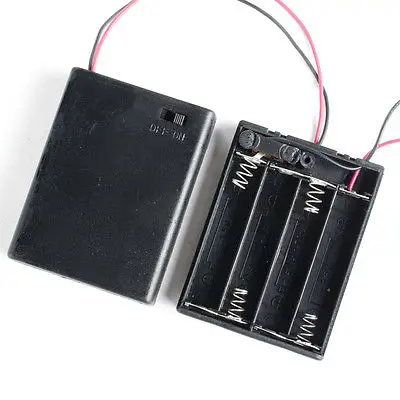 

DHL/EMS 2*100pcs,4 x AAA 4AAA BATTERY HOLDER CASE 20CM with 8 inchesLEADS Switch -A1
