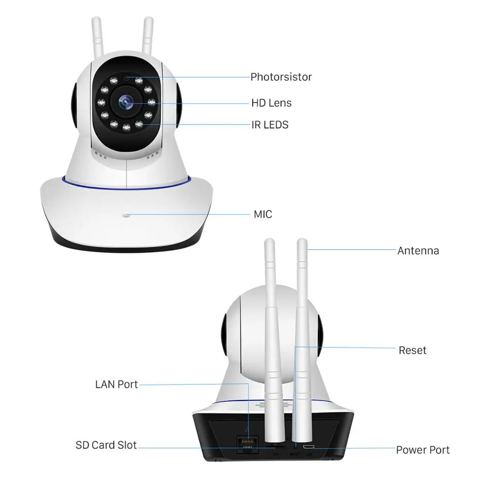 BESDER ip-камера Беспроводная H.265 1080P домашняя камера видеонаблюдения WiFi Проводная ИК-камера ночного видения CCTV 2MP детский монитор