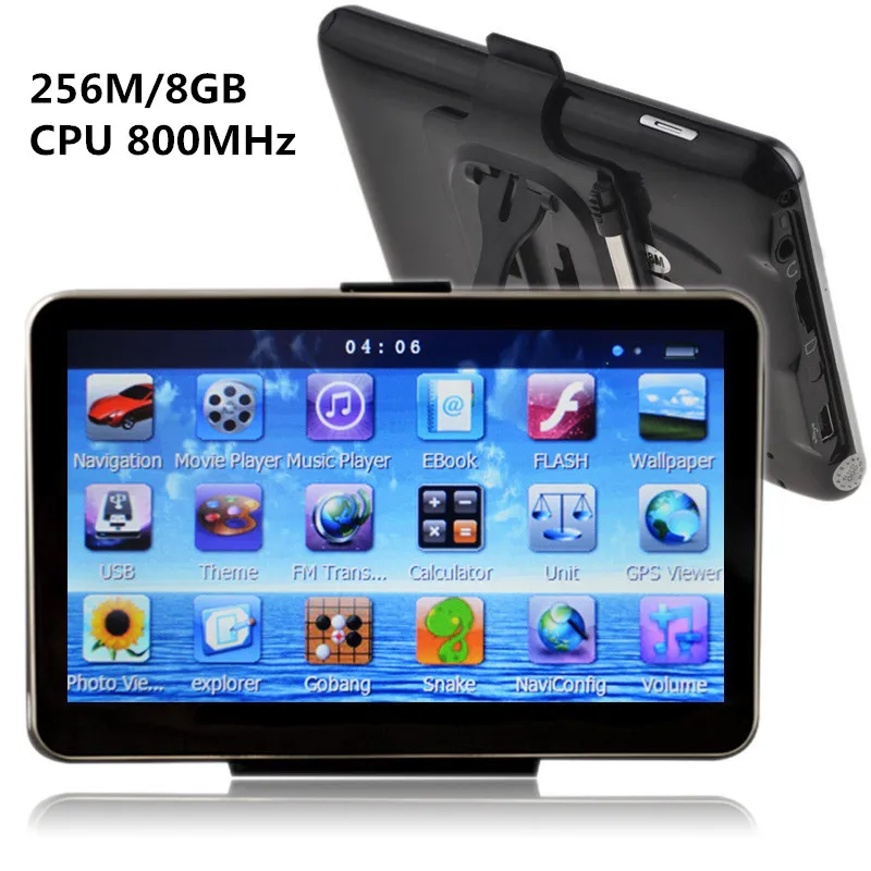 Wholesale 5 inch touch screen Car GPS Navigator CPU800M 256M/8GB + FM