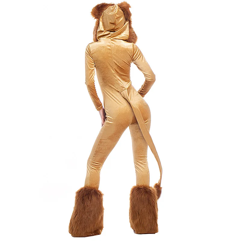 Хэллоуин животных косплей лев люкс взрослых элегантные женские костюмы порочный костюм львицы уютная сексуальная лиса форма для девочек 155-180 см
