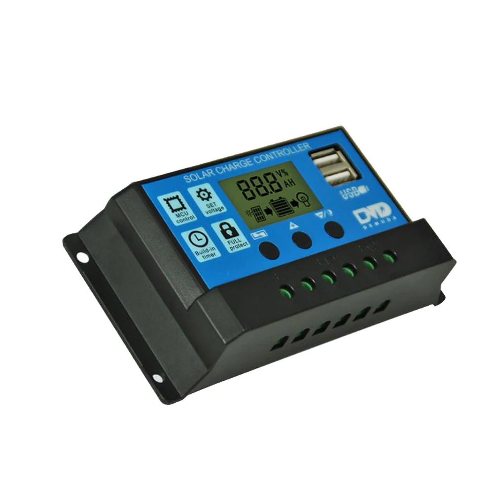 Купить PWM 10/20/30A двойной солнечные панели из кремня Батарея ...