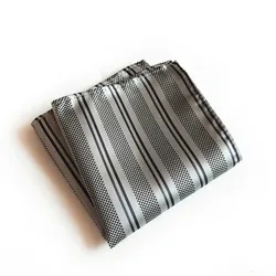 Serviette de poche en Polyester, écharpe carrée à rayures monochromes, costume d'affaires, 25x25cm 