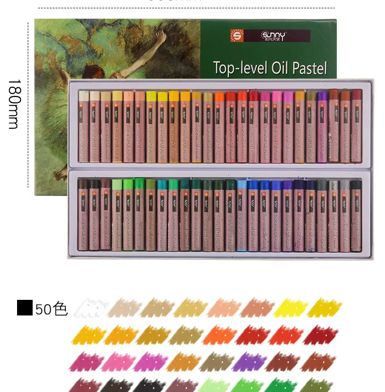 Pintura a Óleo Pastel de Nível Cores da Escola de Papelaria 50 Cera Cores Giz Pastel Vara Crayon Superior 12 - 18 25 36 9 Cheap Láp. cera