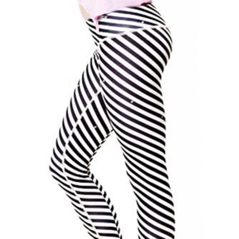

Women Flexible Black & White Stripes Tight Pants Workout Gym Training Running Yoga Sport Fitness Exercise Leggings Dropshipping