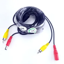 2в1 CCTV камера аудио/видео кабель DC+ RCA порт кабель для аудио микрофон или rca видео камера на 5 м/10 м/15 м/20 м