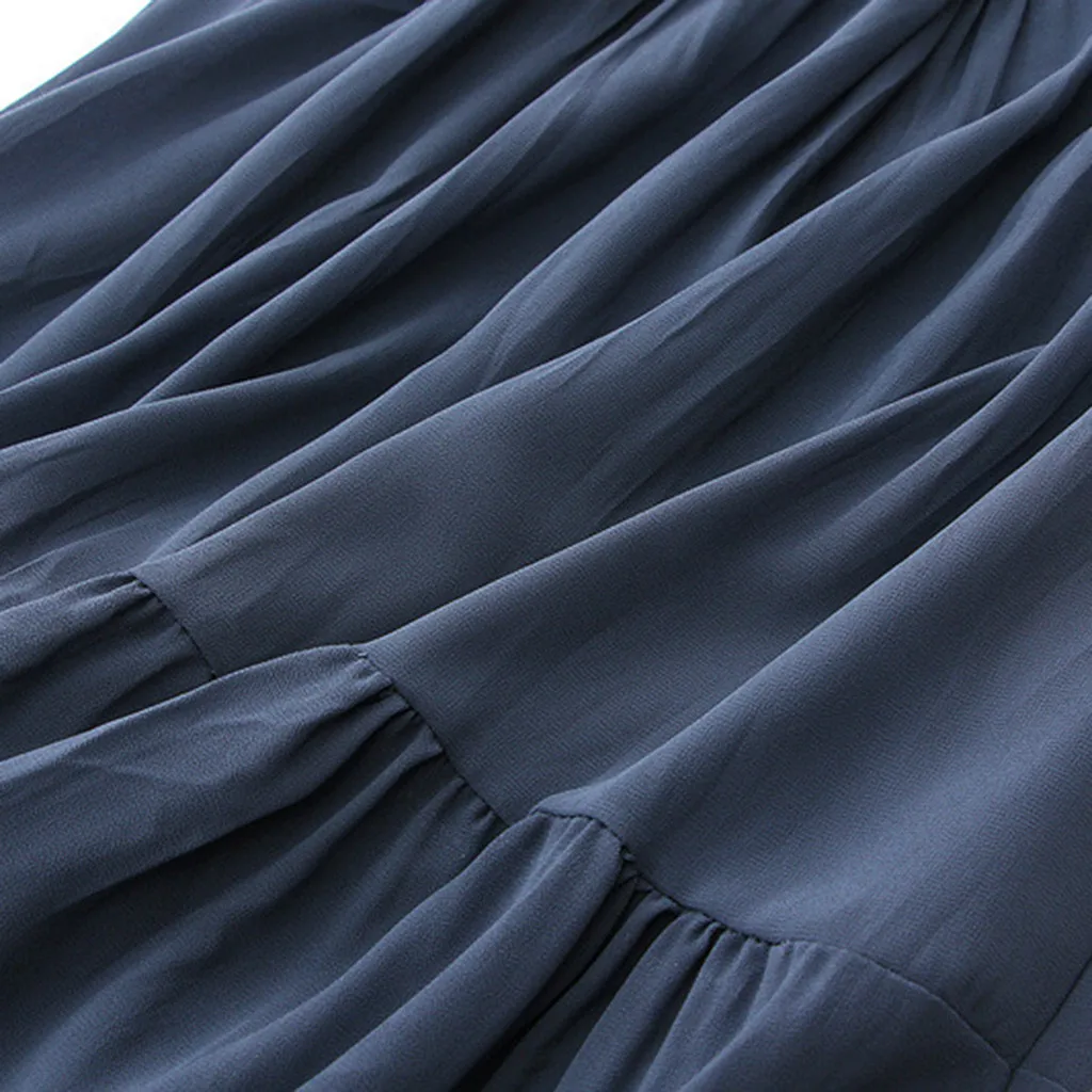 Спальное место # W401 2019 Летняя мода Для женщин Сплошной шифон плиссированные Ретро длиной макси юбка эластичный пояс юбки освежающий