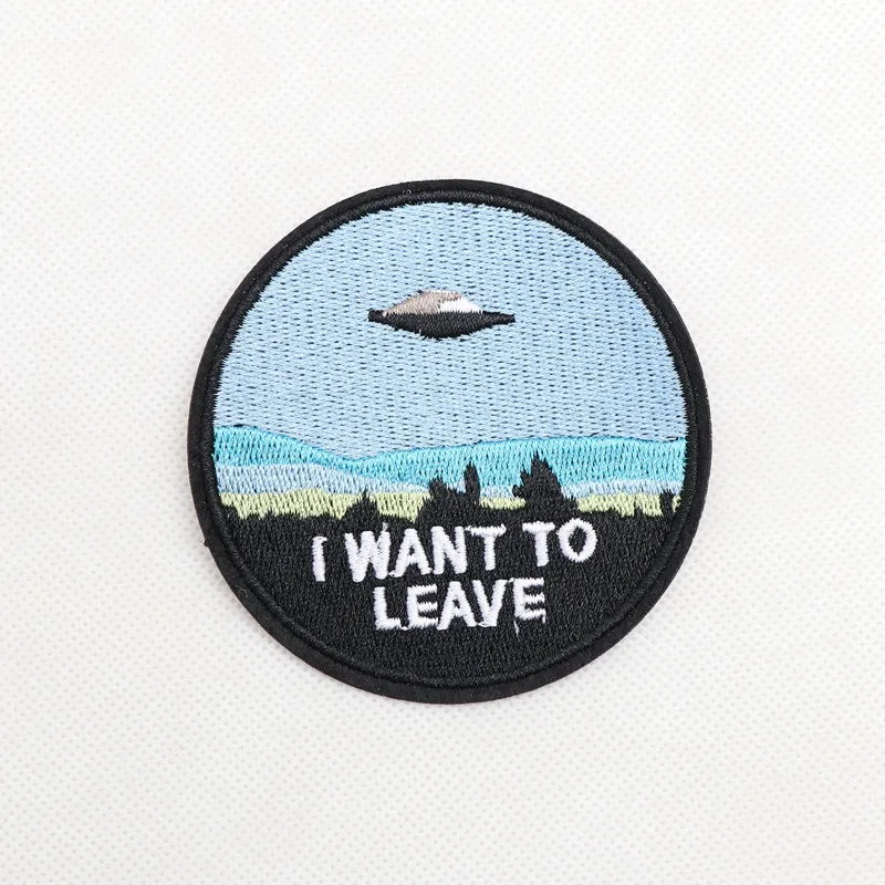 Get in Alien Love Cow Patch Embroidered Applique Badge Iron On Sew On Emblem