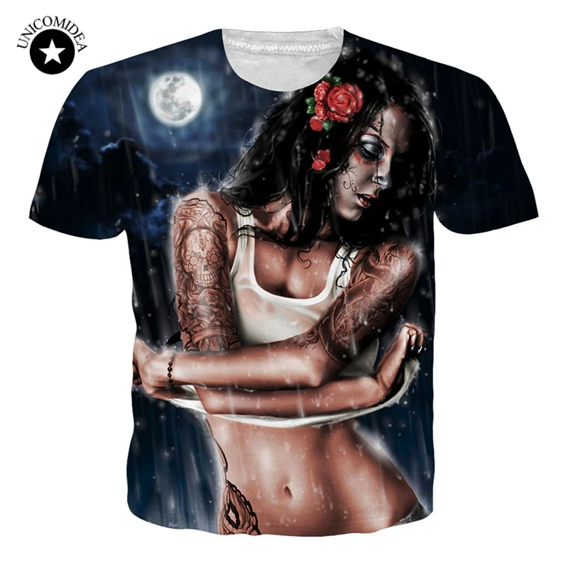 

Men/Women Sexy T-shirt Summer Punk Tops 3d T Shirt Print Sexy Womens Body Funny Personality T Shirt Hip Hop Tattoos