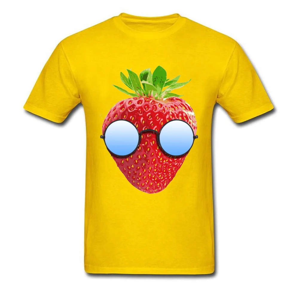 Tops & Tees Cool Strawberry Autumn Rife Cool Short Sleeve 100% Cotton Round Neck Mens T-Shirt Cool Sweatshirts Cool Strawberry yellow