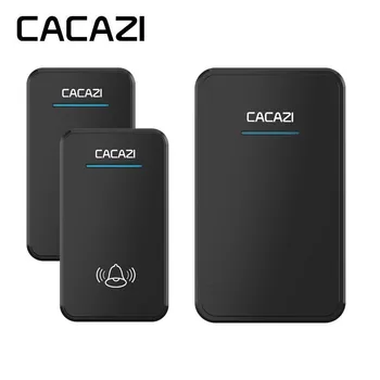 

CACAZI New Wireless Waterproof Doorbell 300M Remote Battery Button LED Light Home Cordless Bell Receiver 48 Chimes 6 Volume dong