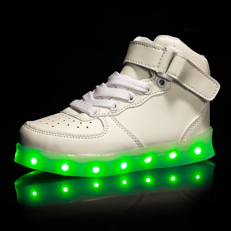 Size 25-42 USB Luminous Sneakers for Children Adult Led Shoes with Light Up Sole Kids Boys Girls Glowing Sneakers LED Slippers