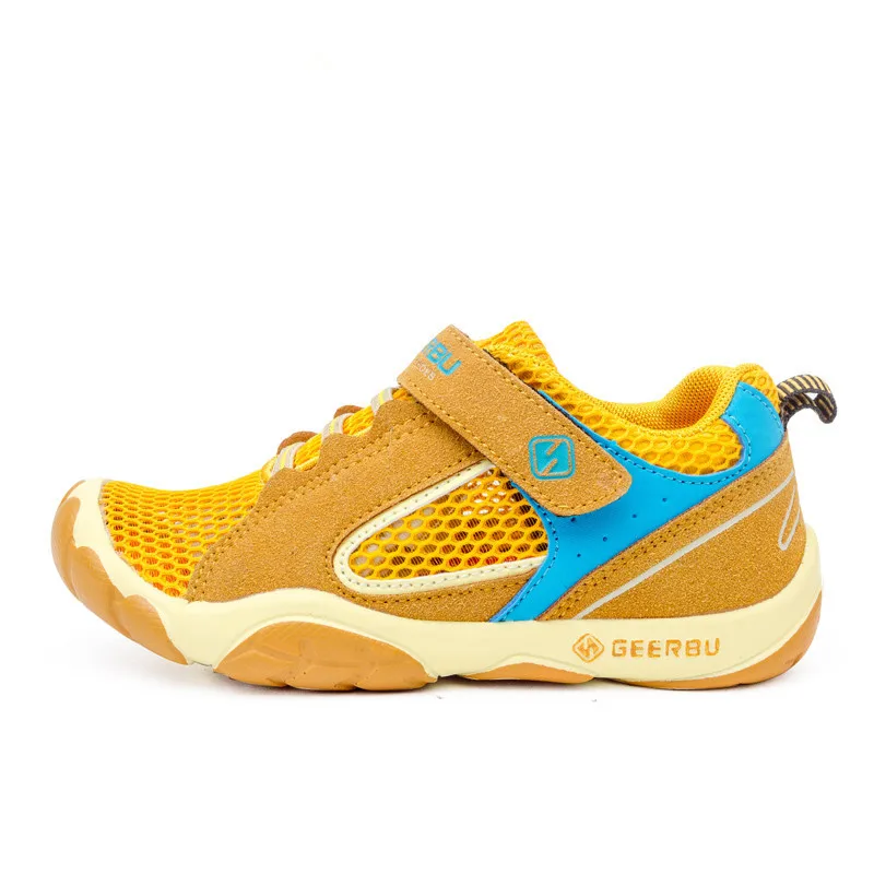 Летняя детская обувь дышащие кроссовки для мальчиков из сетчатой кожи Удобная детская повседневная спортивная обувь для детей кроссовки Ботинки для мальчика - Цвет: Цвет: желтый