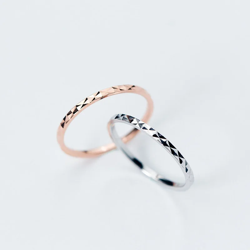 

Mulit-size Hot Sale 925 Sterling Silver Rings For Women Stackable Simple Style Rose Gold/Silver Finger Ring Elegant Female Gift