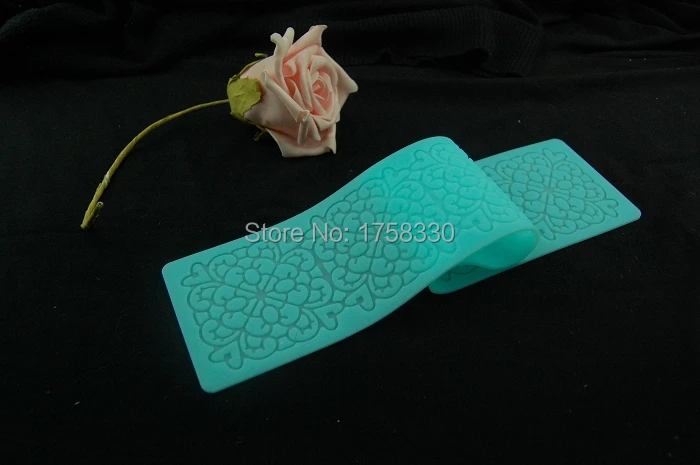 

2016 NEW Free shipping 39*7CM Flower Shape Silicone sugar Lace Mat Cake Decorating Tool fondant Embossing Mold
