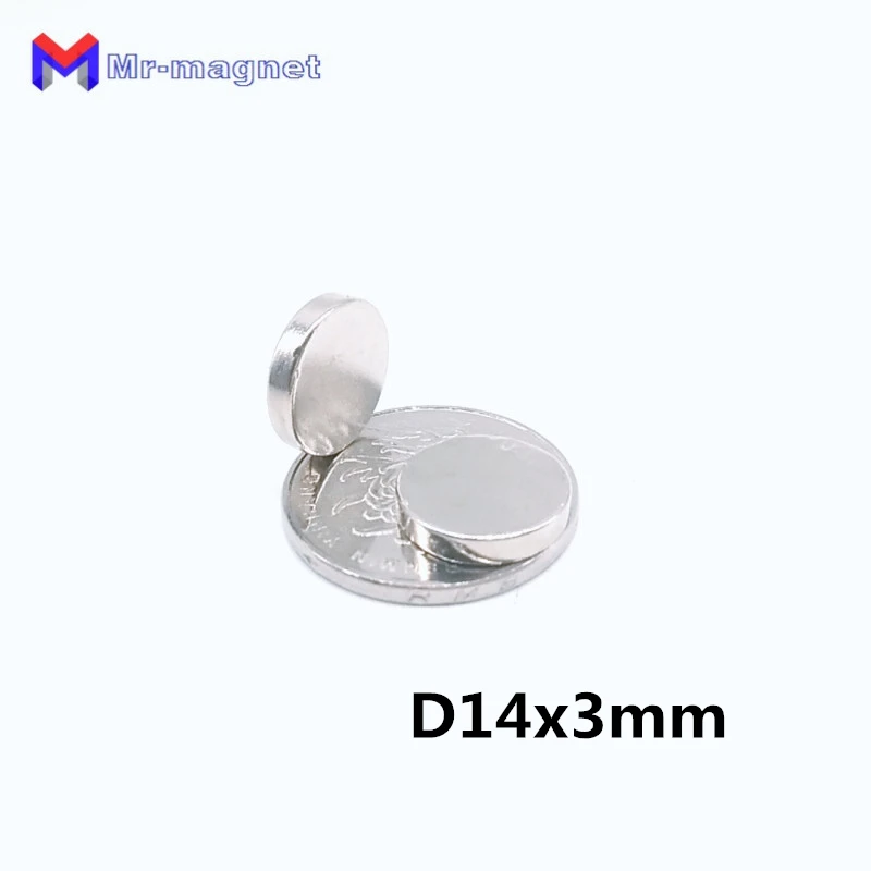 

200pcs Dia 14mm x 3mm Small Thin Neodymium Disc Magnets N35 Craft Reborn Fridge Diy NdFeB Magnetic Materials