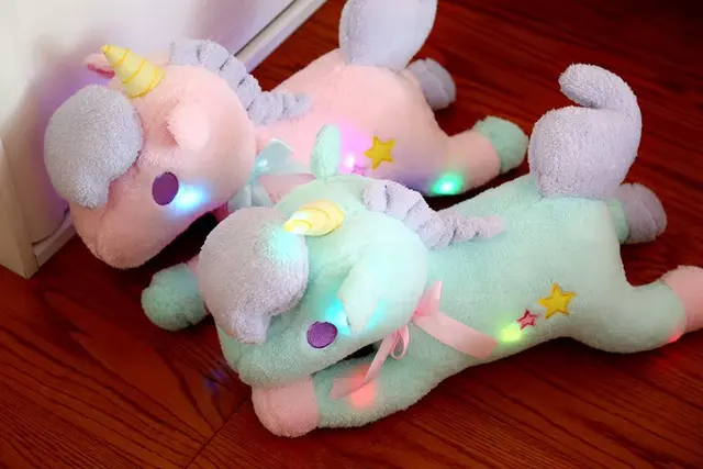 Light Up Plush Unicorn Doll Stuffed Illuminated Unicorn Toy Colorful Lights Glowing Animals Kids Overnight Toy Boys Girls 55cm 6