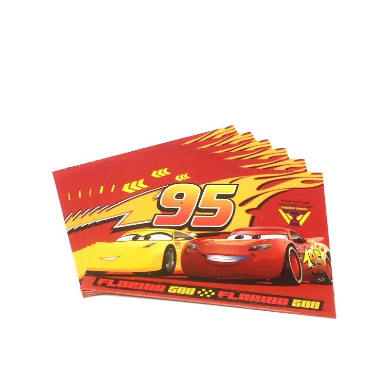 Вечерние открытки disney Cars Lightning McQueen, пригласительные открытки для детей на день рождения, свадьбу, 6 шт