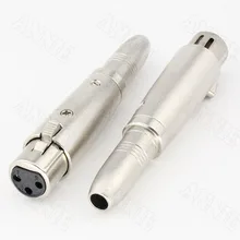 50pcs/lot K3P 3 Pin XLR Female to K6.5 Interface Adaptor Audio Conversion Connector 3-core Changeover Plug