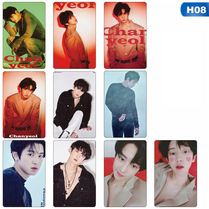 H08 10 шт./компл. альбом KPOP EXO LOVE SHOT самодельные Бумага ЛОМО карта фото плакат Фотокарта вентиляторы коллекция подарков - Цвет: H08