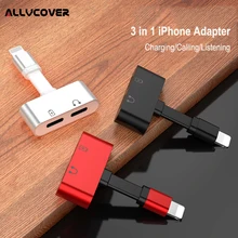 

Allvcover For Lightning Adapter 2 in 1 Charging Audio Adapter For iPhone 7 8 Plus X Adapter Charger Splitter Headphone Converter