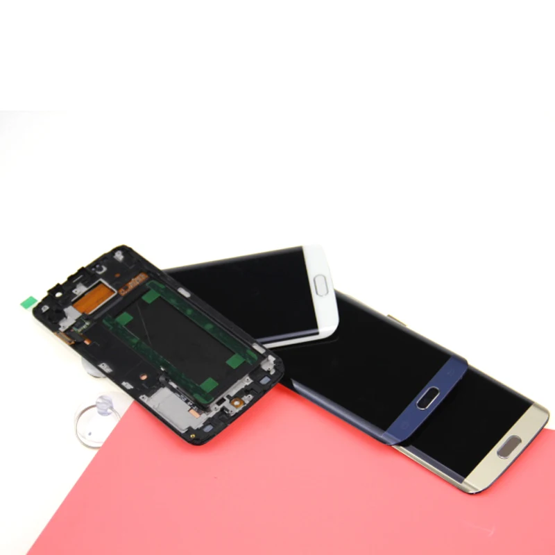 Сине-белые золото ЖК-дисплей с рамкой для SAMSUNG Galaxy S6 Edge g925 g925i G925F Сенсорный экран