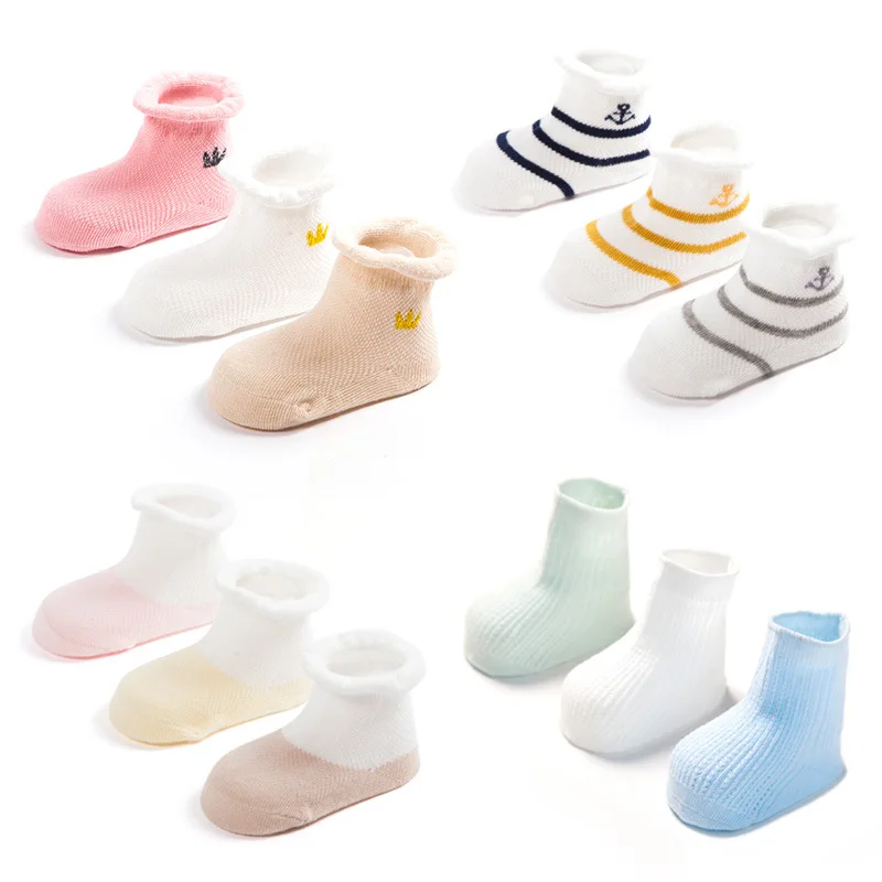 

Newborn socks combed cotton mesh thin section baby socks 0-1 year boneless loose mouth baby socks 0-3 year infantil Supplies