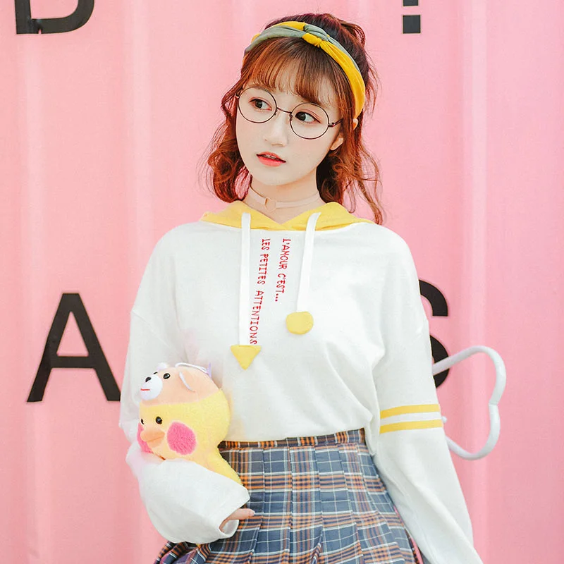Harajuku Kawaii толстовки с длинным рукавом для женщин осень 2020 K pop стиль Лолита