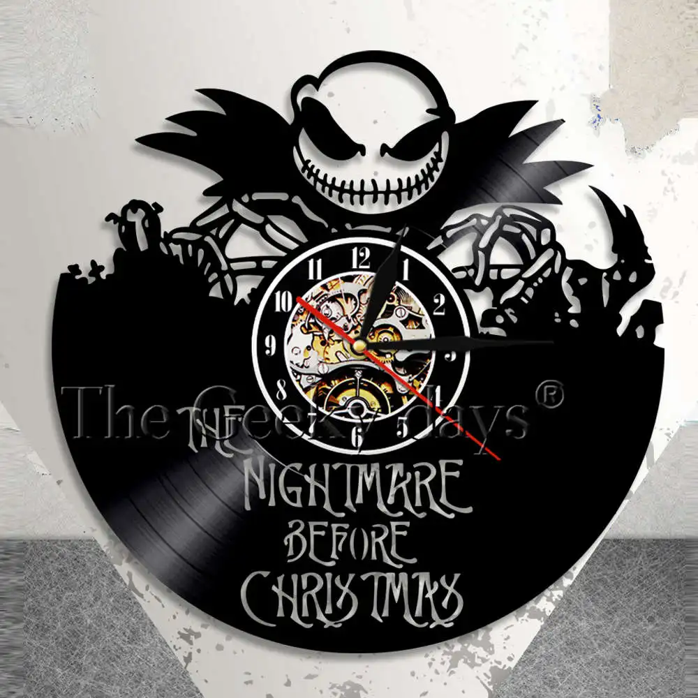 Mimpi Buruk Sebelum Natal Jam Dinding Jack Skellington Dan Sally Dinding Seni Dekorasi Vinyl Record Jam Kartun Jam Antik Wall Clocks Aliexpress