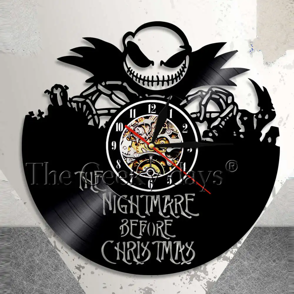 NIGHTMARE BEFORE CHRISTMAS Clock Wall Vinyl Nightmare Clock Before Xmas Decor