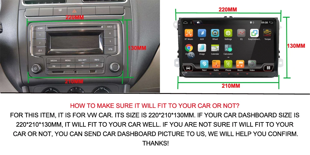 Best 2 Din Android 8.1 Car Audio Car DVD Player GPS Radio For GOLF 6 Polo Bora  B6 PASSAT Tiguan SKODA OCTAVIA 4G OBD DAB+ optional 1