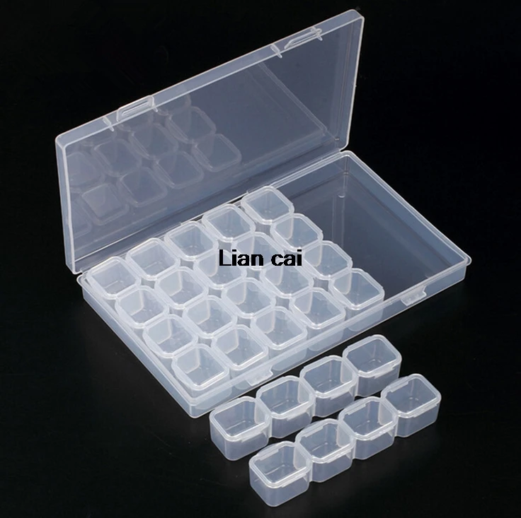 

1 Pc Transparent Plastic 28 Slots Adjustable Tablet Medicine Box Organizer Storage Box Pill Jewelry Storage Organizer Box