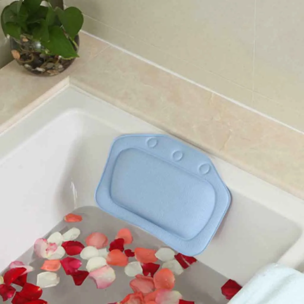 31 x 21cm Comfortable SPA Bath Pillow Bathtub Bathroom Neck Headrest Soft Pad Suction Bathing Anti-slip | Дом и сад
