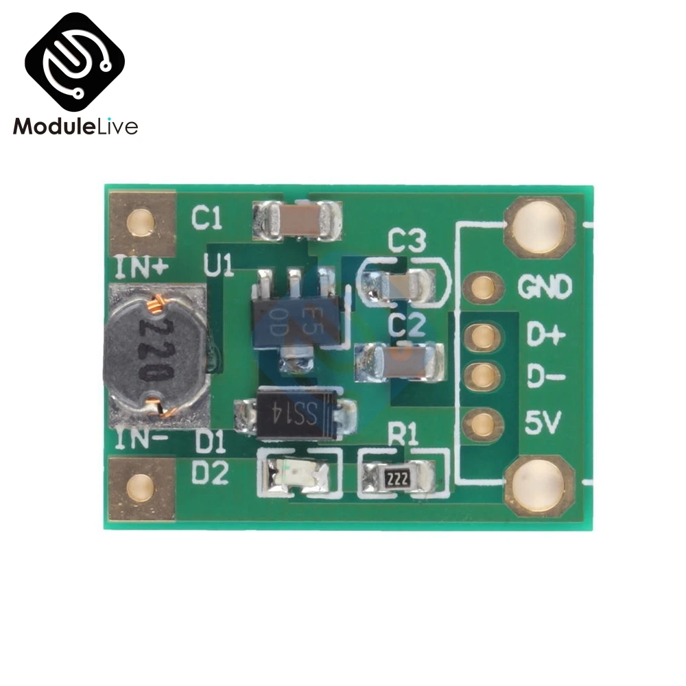 2 шт. 500мА Mini мини-модуль питания с повышением 1-5 в до 5 В повышающий преобразователь для Arduino