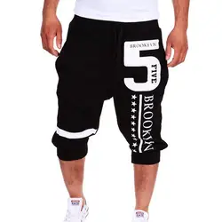 2019 новые мужские мешковатые Sweatpant эластичный пояс брюки карго шорты для женщин хип хоп с принтом букв веревка шнурок Короткие